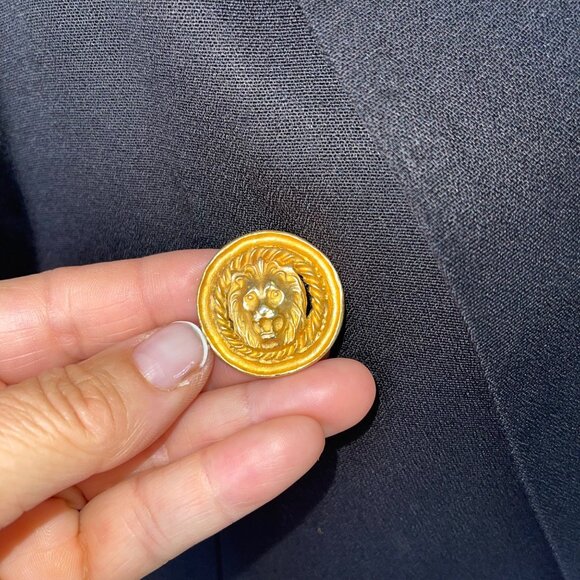 Lillie Rubin Vintage Womens Blazer Size 8 Blue Lion Button Pockets Casual - Picture 13 of 16